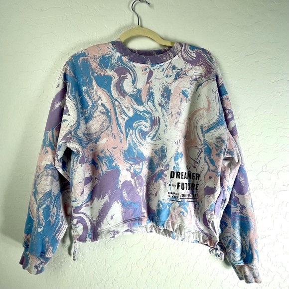H&M girls tie die drawstring sweater - Picture 2 of 5